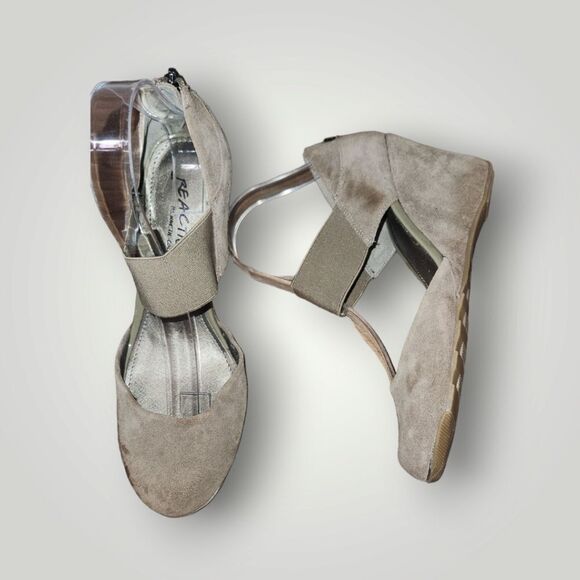 Reaction Kenneth Cole Suede Leather Upper 3" Heels Flatform Wedge 7.5 - Picture 1 of 13